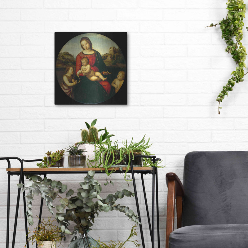 Raphael's Madonna with Child and Saints Metal Wall Art, 12" x 12"