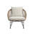  Lilly Outdoor Seating 4PC Set - Black, Natural and Olefin Beige
