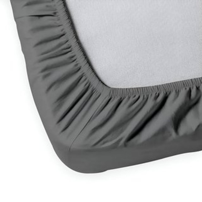 400TC Sateen Solid Cotton Fitted Sheet Fits Upto 8" Deep Pocket, Dark Grey, King Fitted Sheet
