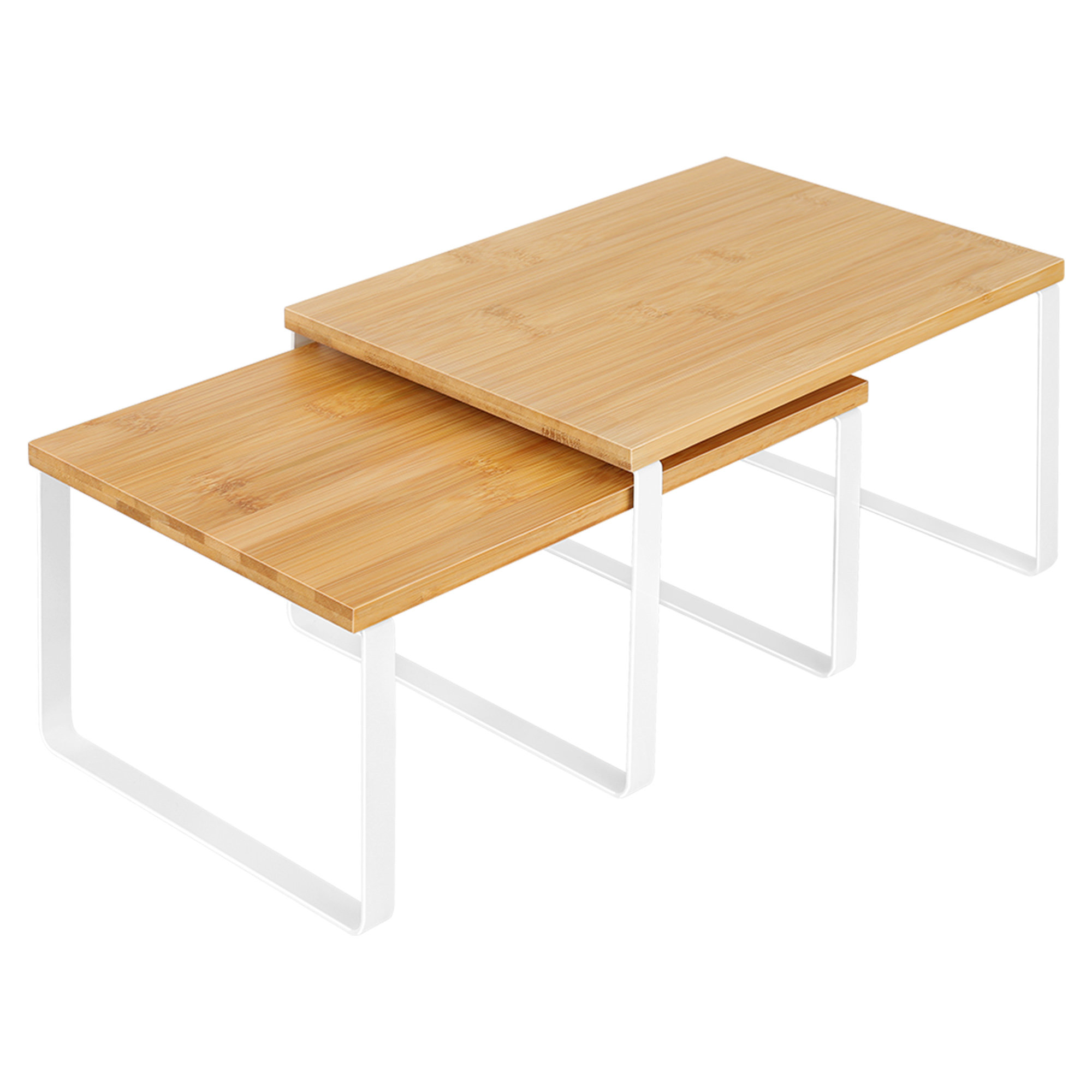 Rebrilliant 2 - Pack Bamboo Kitchen Storage Rack White | Wayfair