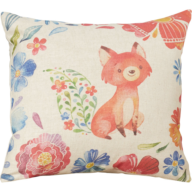 Floral Linen Reversible Throw Pillow