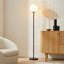 Lampe sur pied DEL moderne avec abat-jour rond en verre Luna-1554609530