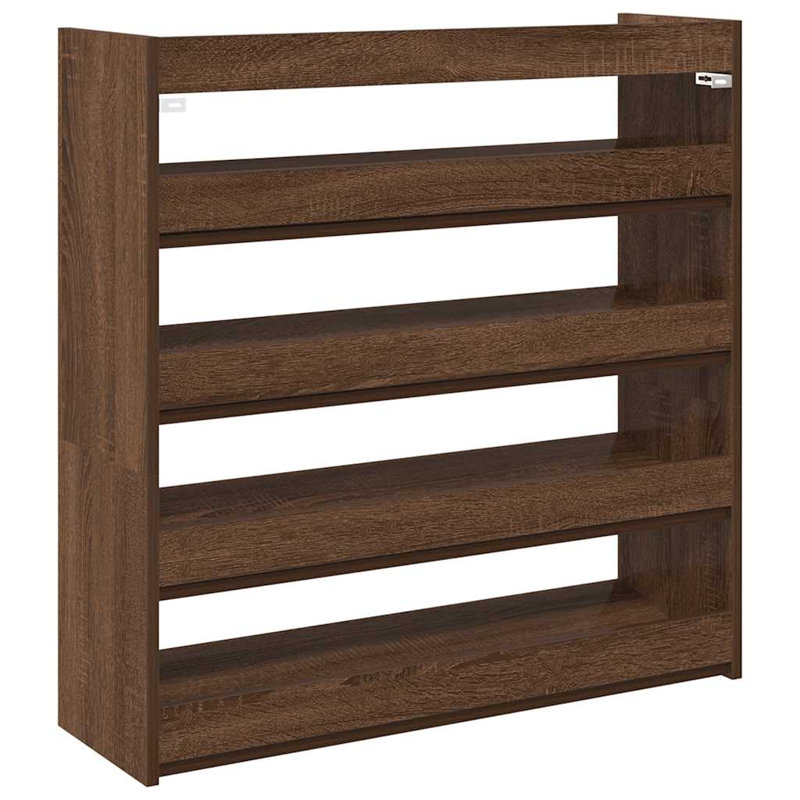 15 Pair Shoe Rack, Brown Oak