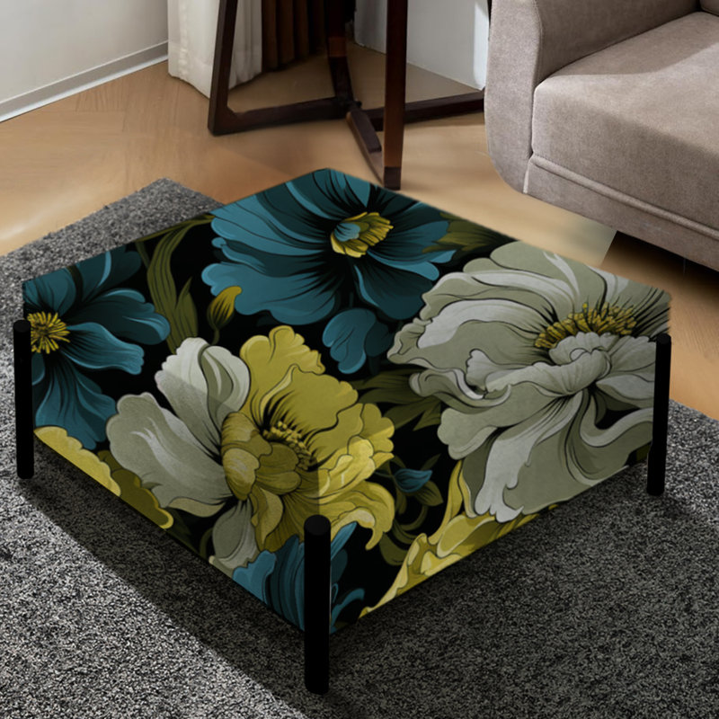Green Rebel Soul Floral Cottage Collage - Grand repose-pieds carré floral