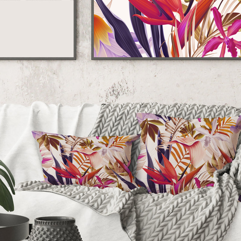Housse de coussin rectangulaire et insert Tropical Flowers IV