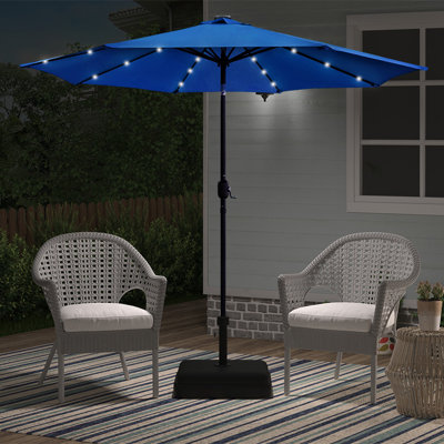 9' Lighted Market Umbrella Outdoor Patio Umbrella