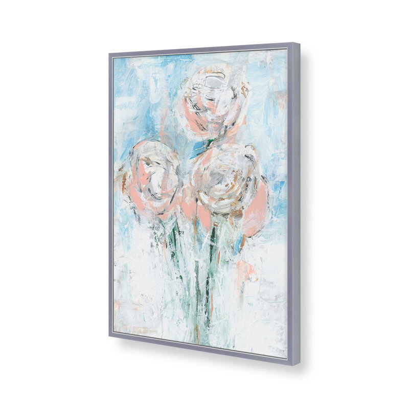 «Abstract Blush Bouquet I» par Ethan Harper, reproduction d'art sur toile, H 16 po x l 12 po, Argent argent