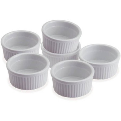 VITREX Vitrex Round Porcelain China 6 Piece Ramekin / Soufflé Dish Bakeware Set