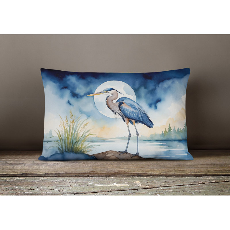 Coussin Blue Heron, Rectangle H 12 po x l 16 po