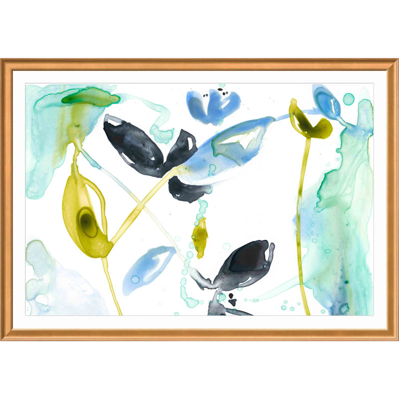 «Hanging Garden I» par Jennifer Goldberger - peinture encadrée, H 8 po x l 12 po, Naturel