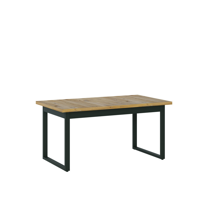 Ambrette Extendable Metal Base Dining Table, Oak, Fresco