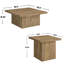 Ensemble de 3 tables basses et tables de bout carrées, mangue