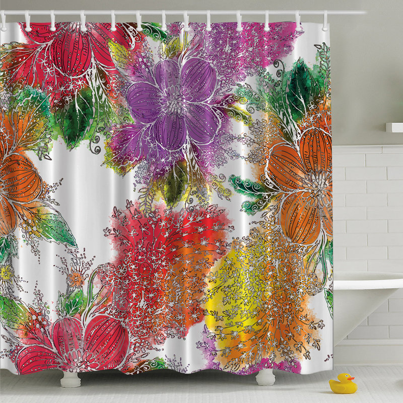 Rideau de douche simple à motif bold