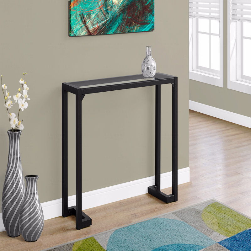 Console-canapé étroite, chambre de salon avec vestibule décoratif, verre trempé transparent