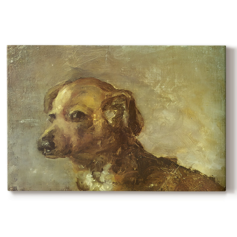 Tête de chien (Tête de chien) -Pablo Picasso-Toile tendue avec châssis-c. 1895, 24 x 36