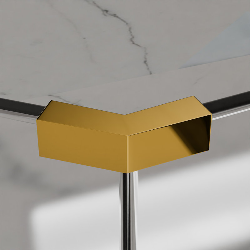 Pince à 135 degrés sur verre pour douille en verre poli de 5/16 po à 1/2 po (8 mm à 12 mm) d'épaisseur, Laiton poli