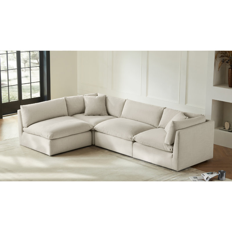 Fauteuil rembourré 80,9 po Annabella, Tissage performant en lin Effie