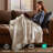 Alberta Cotton Blend Jacquard Soft Throw-121386796