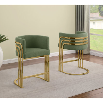 Tabouret de bar Teddy (24 po) et tabourets de bar (29 po) avec structure chromée