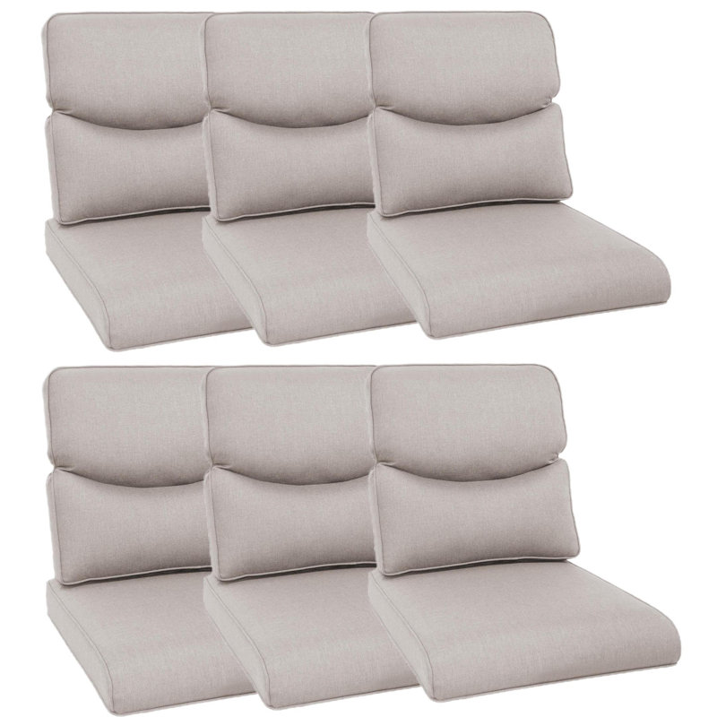 Carolina 22 x 25 inch Outdoor Cushion For High Back Chair, 4 inch Thick Outdoor Replacement Cushion, Patio Wicker Chair Cushion Set