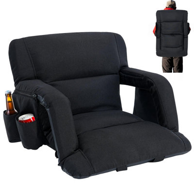 Wide Stadium Seats With Back Support Armrests And Comfy Cushion For Sport Events Camping by Arlmont & Co.