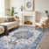 Machine Washable Non-Slip Oriental Blue/Beige Area Rug