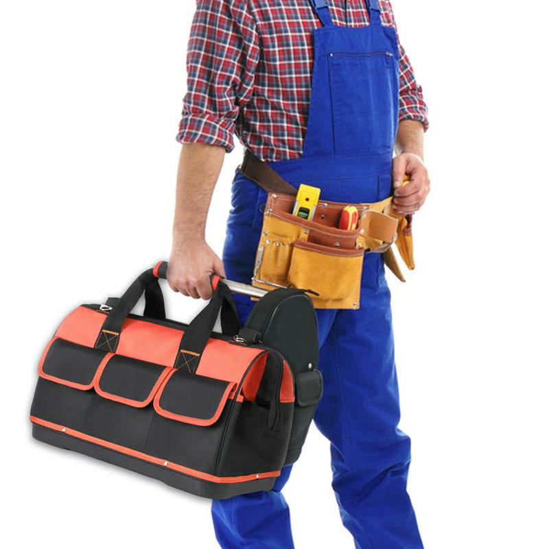 16Inch Portable Tool Box Organizer Storage Bag with Handle Zipper Closure Waterproof Fabric