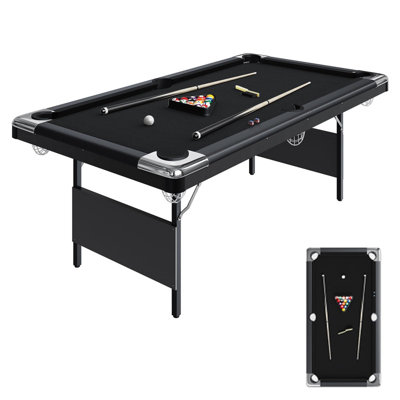 Table de billard pliante de 7 pi pour adultes, ensemble de table de billard portable avec pieds peu encombrants et accessoires de jeu complets pour salle de jeux, sous-sol, man cave, garage