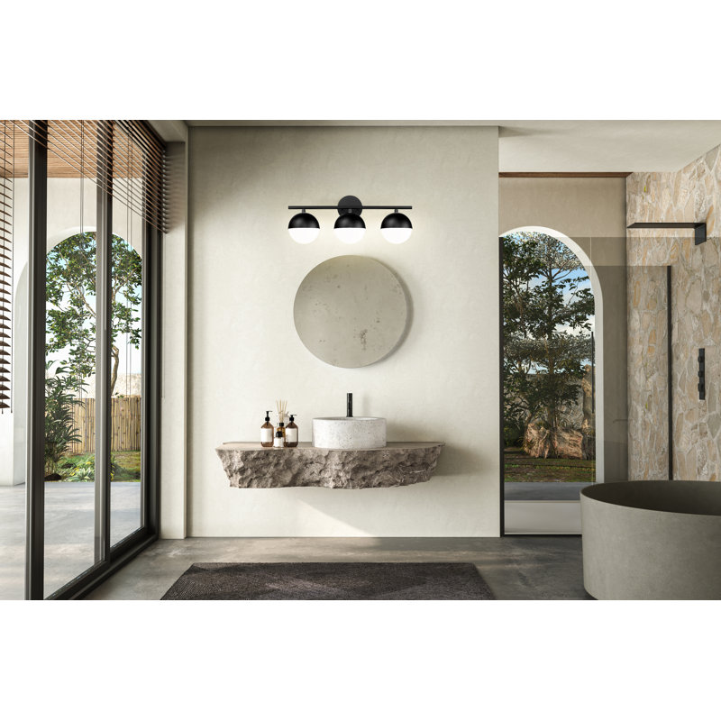 Trombetta 24 inch 3 Light Vanity in Modern Gold, Matte Black