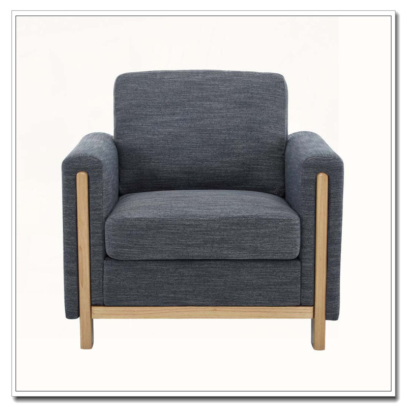 Fauteuil rembourré en tissu, Gris anthracite