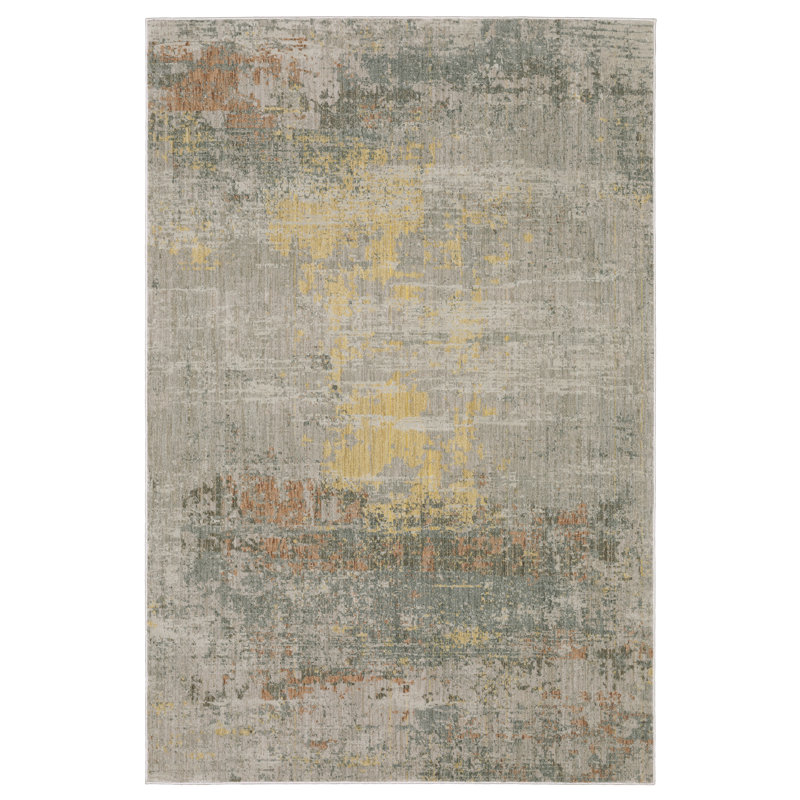 Michels Distressed Abstract Grey/ Multi Area Rug, Rectangle 9'10" x 12'10"