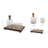 Set Of 6 Brown Bar Set With Wood Stand – Glass & Wood Barware, Includes Decanter/cups/tray, Rustic Elegance For Home Party/wedding/anniversary Gifts