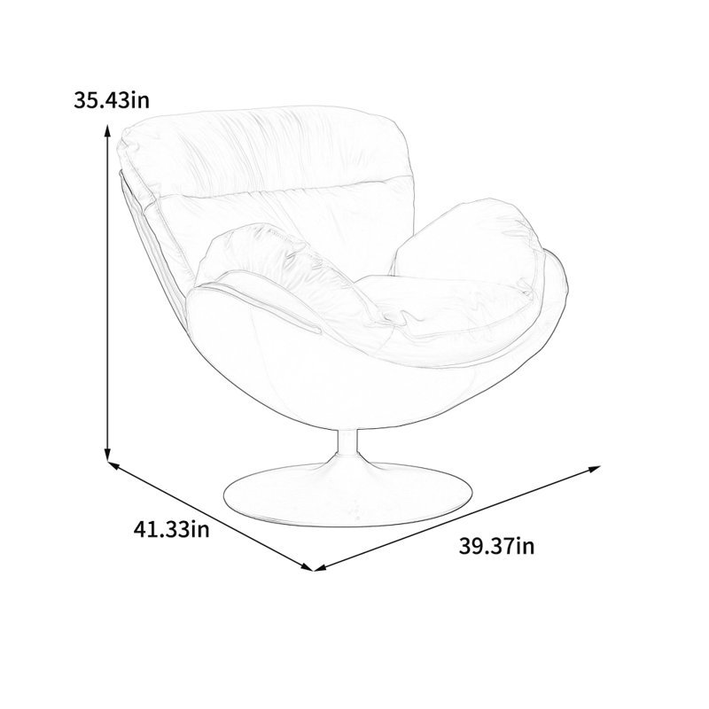 Chaise de loisir luxueuse pivotante et confortable, Similicuir noir / beige, Jouet en coton / latex