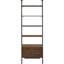 Tablette murale en noyer à quatre tablettes, tablettes et tiroirs flottants, idéale pour la chambre à coucher, espace de rangement moderne pour les bureaux, aérée