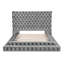 Lit plateforme capitonné surdimensionné de style contemporain entièrement capitonné de couleur grise 1pc-74164896-74164898