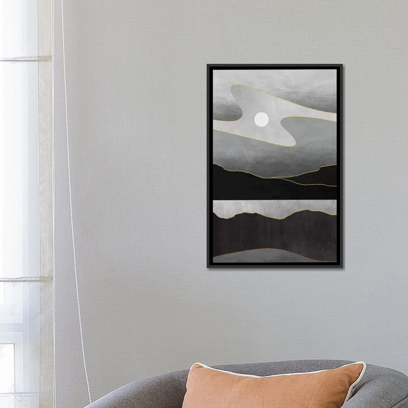 «Minimal Landscape VII», impression sur toile, H 26 po x l 18 po x P 1,5 po, Toile avec cadre noir, Pas de tapis