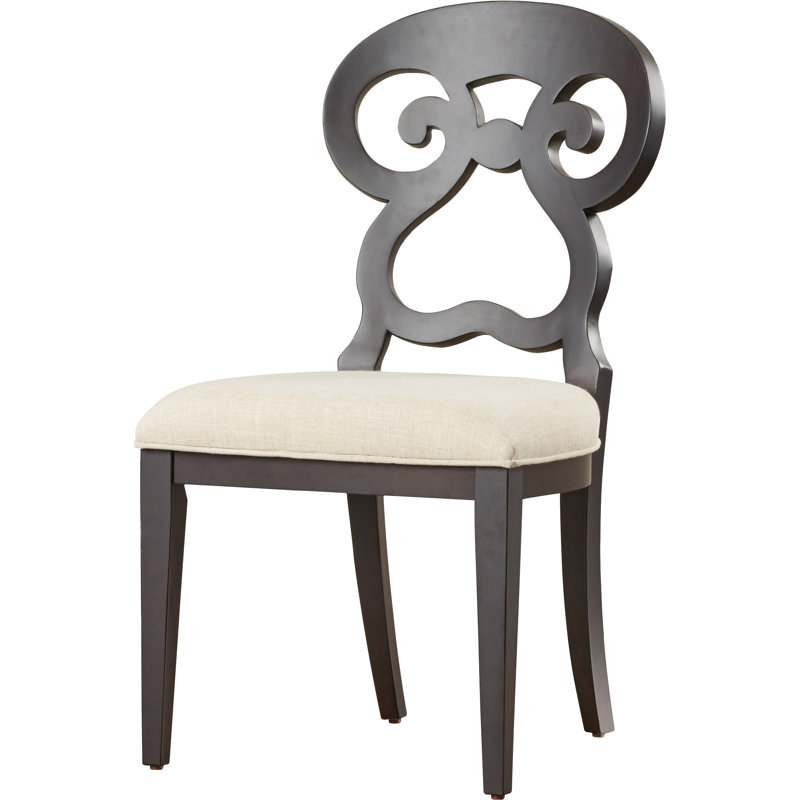 Linen Queen Anne Back Parsons Chair, White Linen