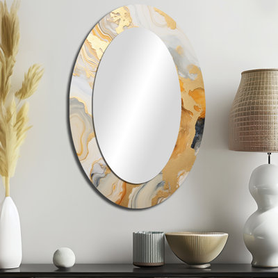 Miroir mural moderne doré et doré