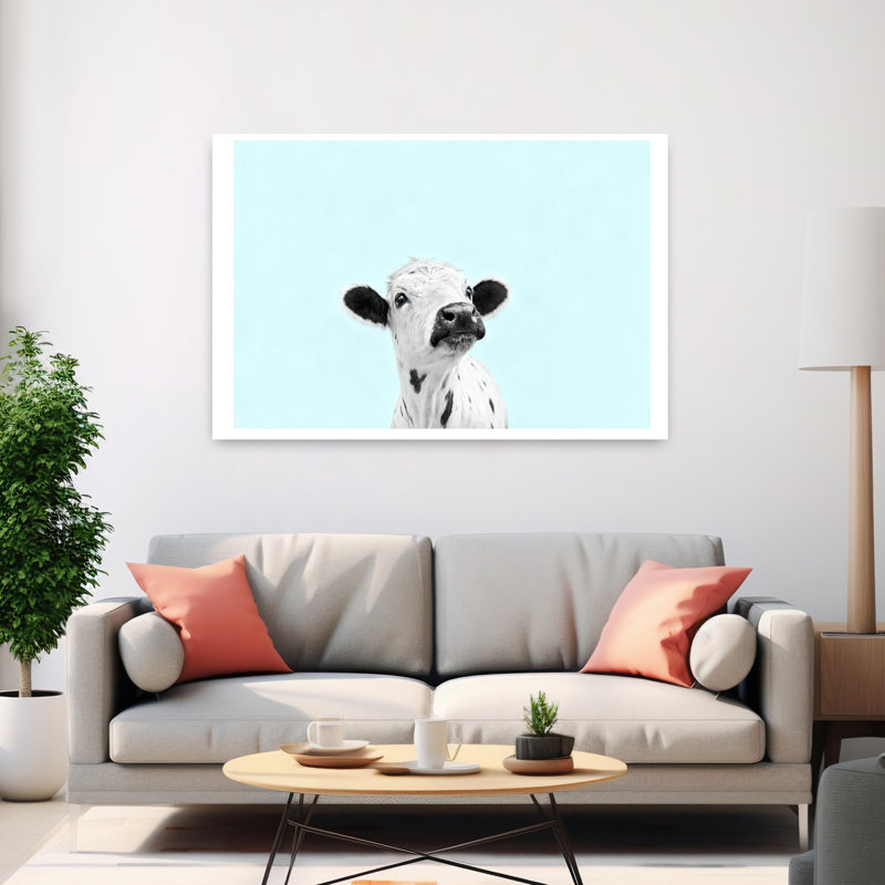 Art contemporain, vache rétro, art mural, H 40 po x l 60 po