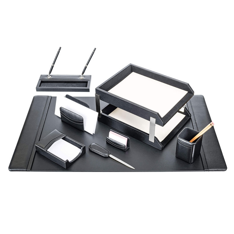 Cateria Leather Desk Organizer Set