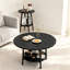 Ensemble de tables basses rondes 3 pièces, ensemble de table de salon moderne avec tablette de rangement, 1 table basse et 2 tables d'appoint, pieds en métal stables, facile à assembler pour la maison-133527097-133527098