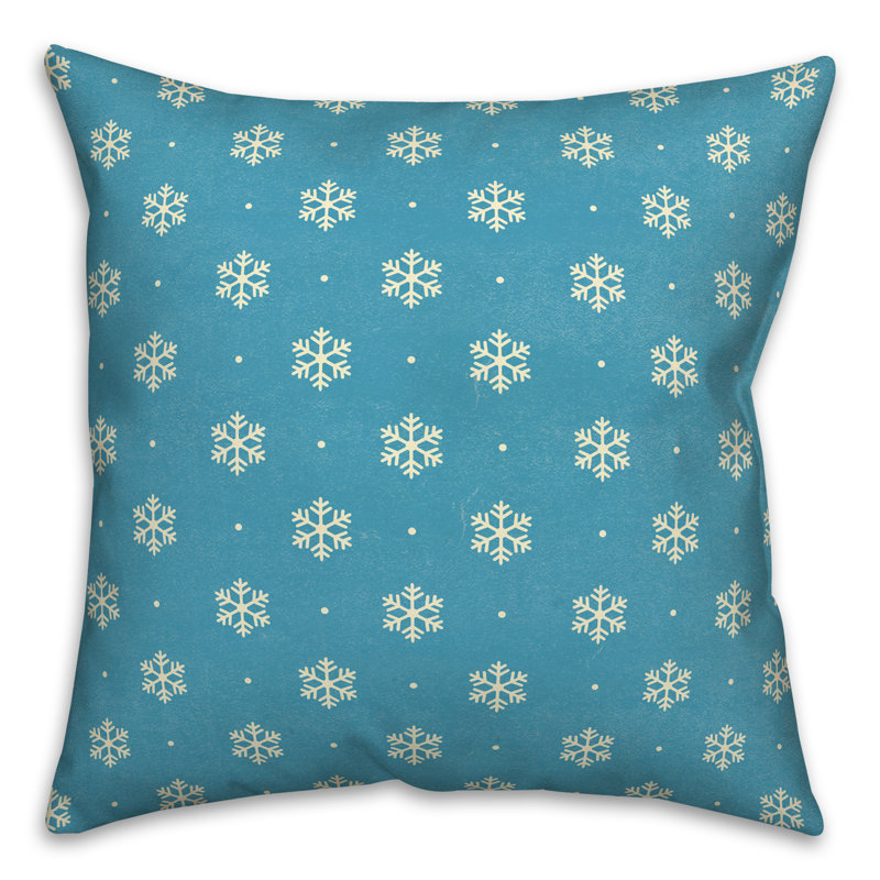 Simple Snowflake Throw Pillow, 16" H x 16" W x 1.5" D