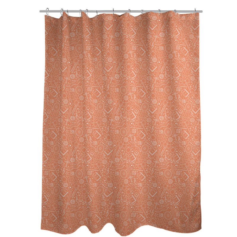 Rideau de douche simple classique RPG, Orange / blanc