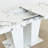 Extendable Dining Room Table For 6-10 Modern White Faux Marble Wooden Expandable Kitchen Table W/Dual Column Pedestal Base, Large Rectangle Dining Table