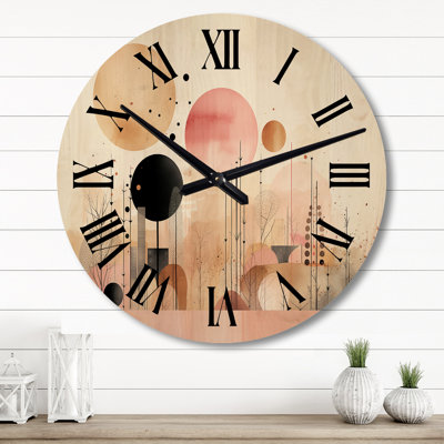 Horloge murale en bois massif Pruess