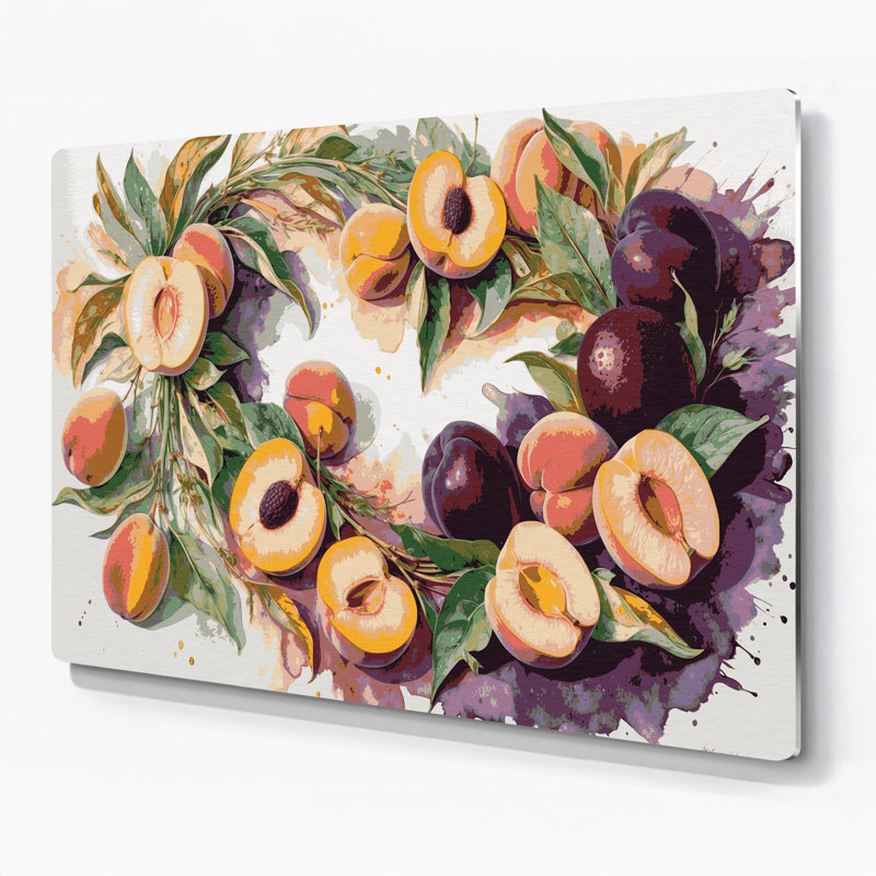 Art mural en métal beige Fruit Peacotum, H 11 po x l 14 po
