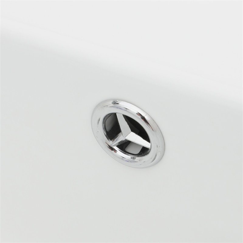 19.88"x14.25" Wall-Mounted Rectangular Ceramic Bathroom Sink with Black Towel Bar & Overflow