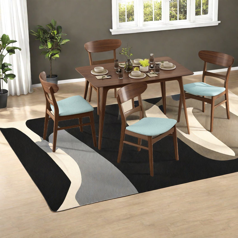Ensemble de table de salle à manger de style Mid-Century, bois d'hévéa et faux bois, Modern Home Essential