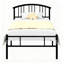 Lit simple en métal avec 2 tables de chevet blanches - ensemble de chambre à coucher moderne 3 pièces-947535289-947535292