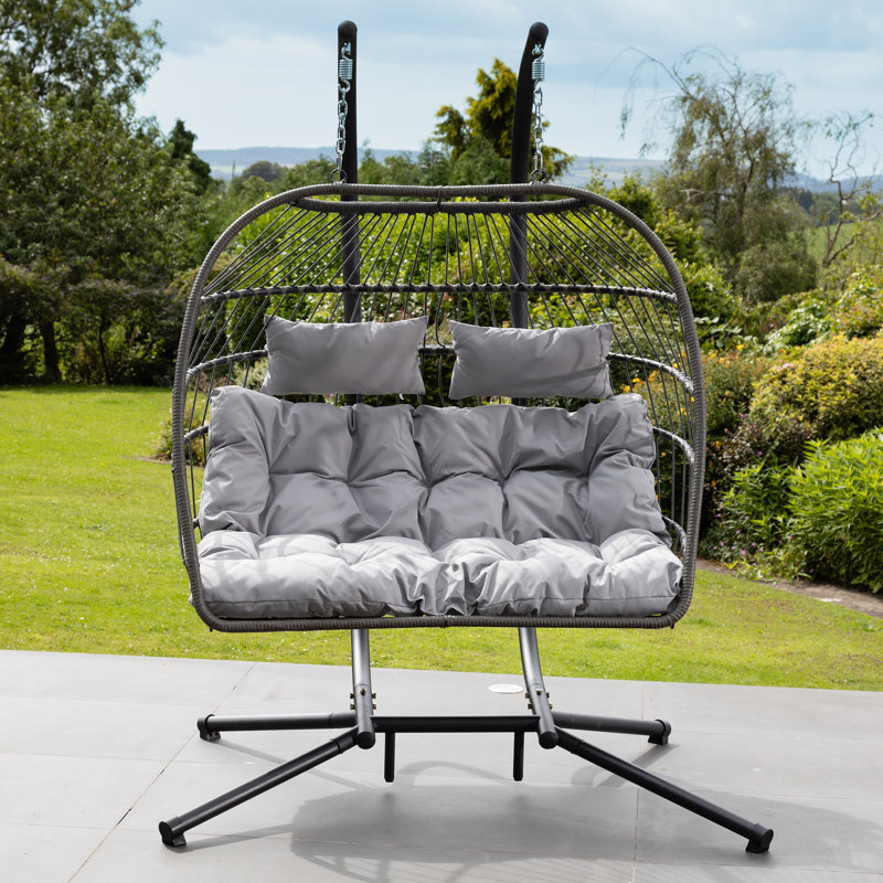 Cando 2 Person Porch Swing with Canopy, Light Grey